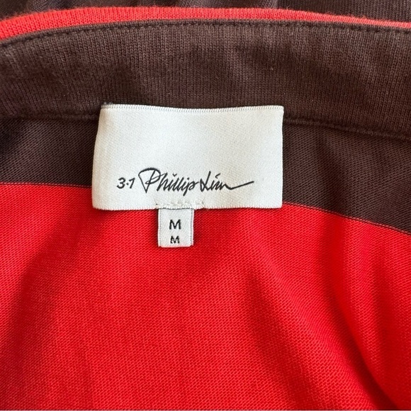 3.1 Phillip Lim Striped Twist Midi Skirt Red Brown Medium - Picture 8 of 14
